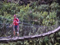 Crossing over freaky fun bridge