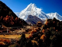 View from Lho Village in Manaslu Trek