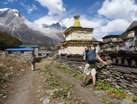 A Buddhist shrine at Samagau in Manaslu trek route